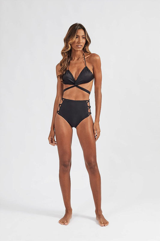Biquíni Hot Pants Preto com Amarração