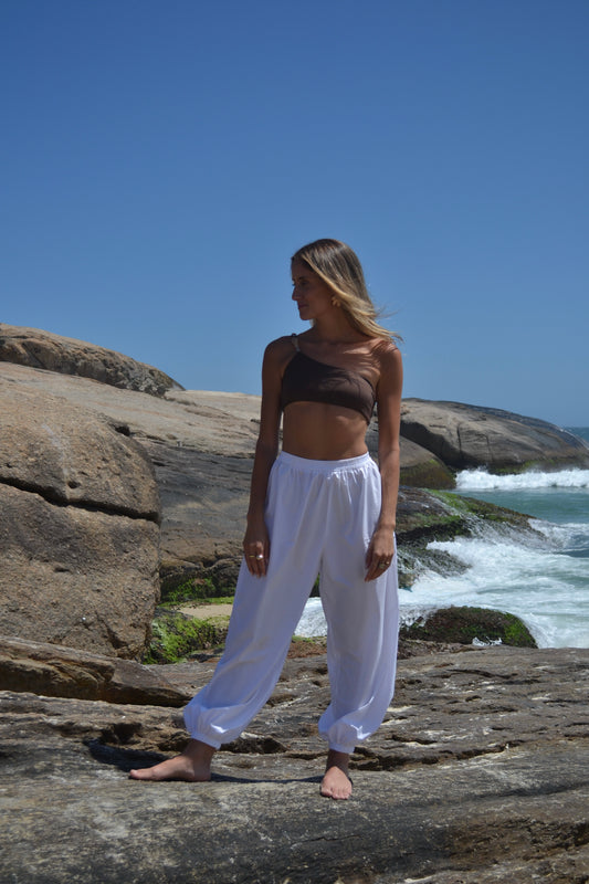 Calça Aladim Off White em Tricoline