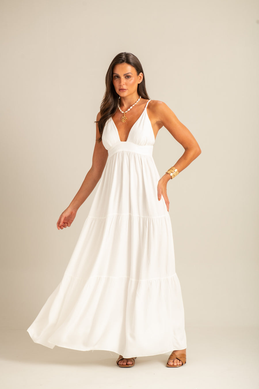 Vestido Longo Turquesa (Off White)