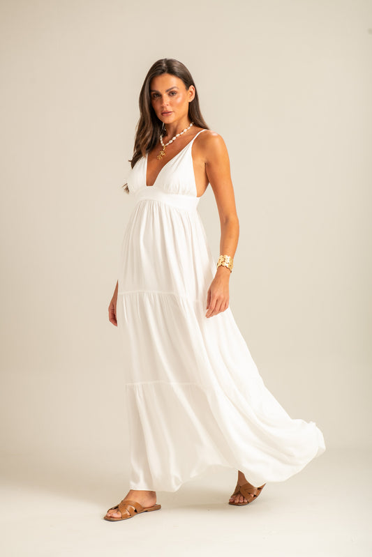 Vestido Longo Turquesa (Off White)