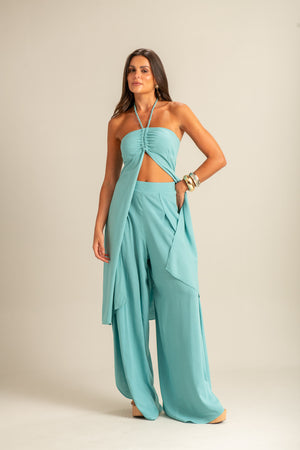 Calça Azul Transpassada Pausa