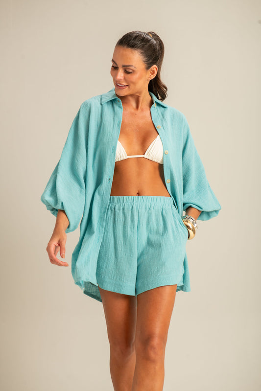 Shorts Curto Azul Brisa