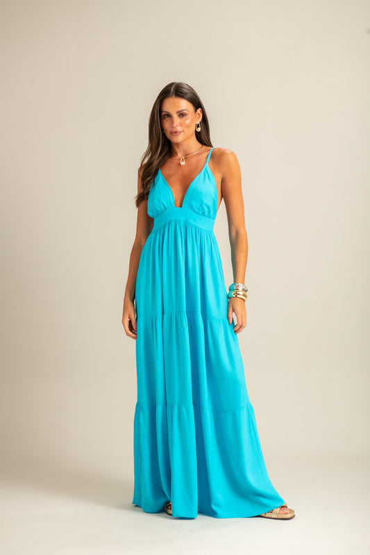 Vestido Longo Turquesa