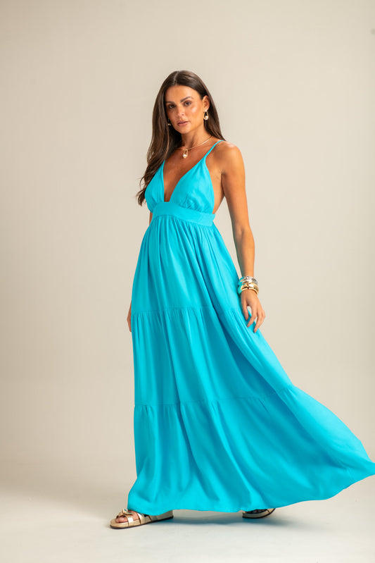 Vestido Longo Turquesa