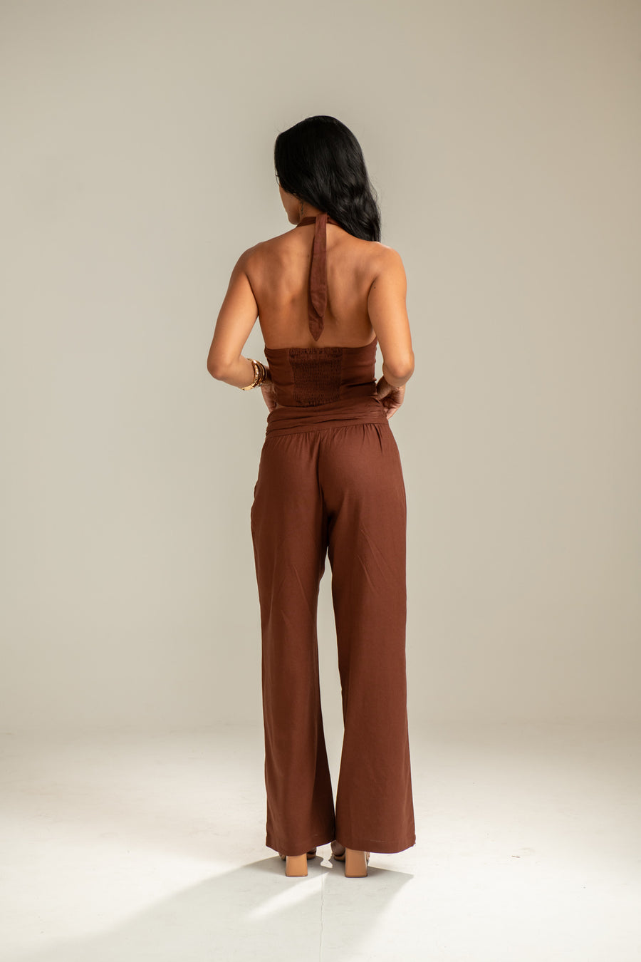 Calça em Linho Marrom Pão de Açúcar